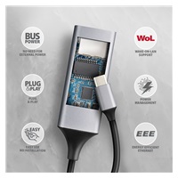 AXAGON ADE-TXPD, USB-C 3.2 Gen 1 - karta sieciowa Gigabit Ethernet, Asix AX88179, PD 100W, instalacja automatyczna