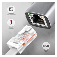 AXAGON ADE-TXPD, USB-C 3.2 Gen 1 - karta sieciowa Gigabit Ethernet, Asix AX88179, PD 100W, instalacja automatyczna