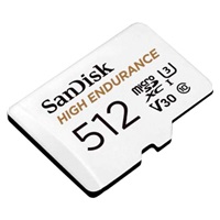 SanDisk MicroSDXC karta 512GB High Endurance (R:100/W:40 MB/s, C10, U3, V30) + adaptér