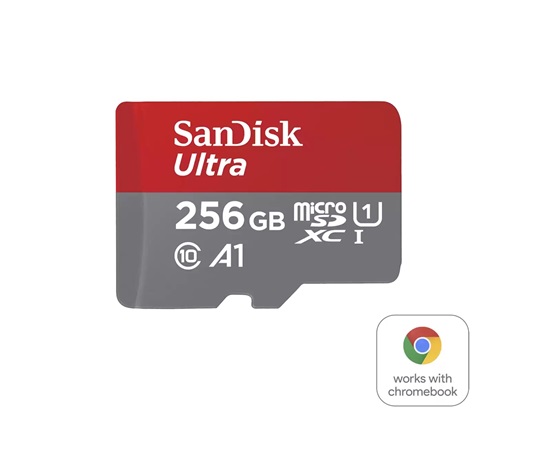 SanDisk MicroSDXC karta 256GB Ultra pro Chromebook (R:160/W:260 MB/s, UHS I, C10, A1)