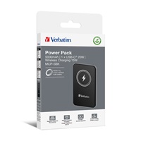 VERBATIM Powerbanka Charge ‘n‘ Go, Magnetická, 5000 mAh, USB-C, Černá