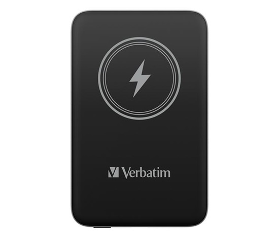 VERBATIM Powerbanka Charge 'n' Go, Magnetická, 10000 mAh, USB-C, Černá