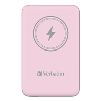 VERBATIM Powerbanka Charge 'n' Go, Magnetická, 10000 mAh, USB-C, Růžová