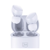 3mk bezdrátová stereo sluchátka FlowBuds, nabíjecí pouzdro, bílá