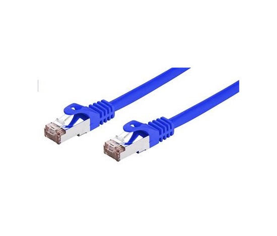 C-TECH kabel patchcord Cat6, FTP, modrý, 0,25m