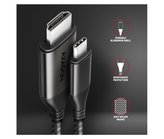 AXAGON RVC-HI2MC, USB-C -> HDMI 2.0 konwerter / kabel 1.8m, 4K/60Hz HDR10