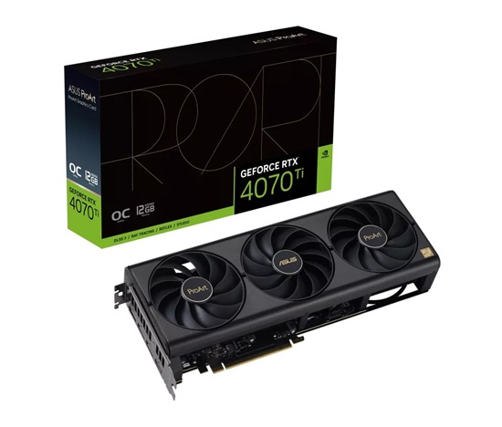 BAZAR - ASUS VGA NVIDIA GeForce RTX 4070 Ti PROART OC 12G, 12G GDDR6X, 3xDP, 1xHDMI - Po opravě (Bez příslušenství)