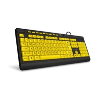 CONNECT IT Klávesnice FOR HEALTH CONTRAST, s velkým fontem, membránová, drátová, CZ/SK, Žluto-Černá