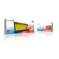 CONNECT IT Klávesnice FOR HEALTH CONTRAST, s velkým fontem, membránová, drátová, CZ/SK, Žluto-Černá