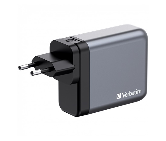 VERBATIM GaN Nabíječka do sítě GNC-100, 100W, 3x USB-C, 1x USB