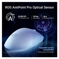 ASUS myš ROG Keris II Ace, bezdrátová herní myš, bílá