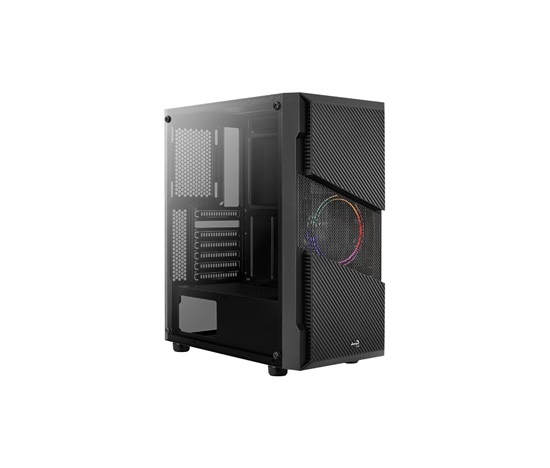 AEROCOOL skříň Menace Saturn FRGB ML G, Mid tower, 2x USB 3.0, 2x audio, 1x 120mm FRGB Fan, bez zdroje