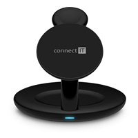 CONNECT IT Bezdrátová nabíječka 3v1 MultiCharge MagSafe pro IPhone, Apple Watch a AirPods, 15 W, Černá
