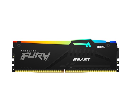 KINGSTON DIMM DDR5 16GB 6400MT/s CL32 Non-ECC FURY Beast RGB XMP, Černá