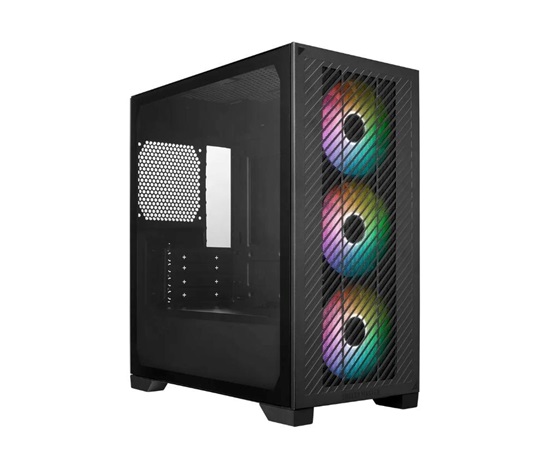 Cooler Master case Elite 301, mATX, Průhledná bočnice, 3x 120mm ARGB Fan, Černá