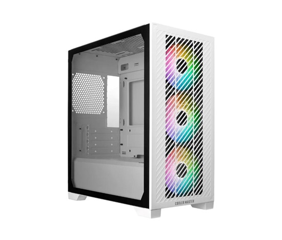 Cooler Master case Elite 301, mATX, Průhledná bočnice, 3x 120mm ARGB Fan, Bílá