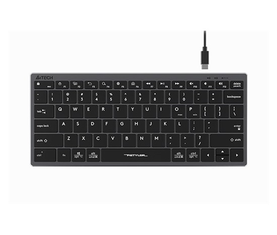 A4tech Klávesnice FX51, kancelářská klávesnice, membránová, drátová, CZ/SK, Šedá