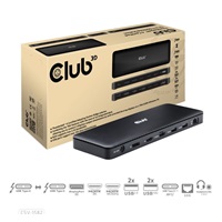 Club3D Dokovací stanice USB-C 12v1, 1xDP, 1xHDMI, 2xUSB-C, 4xUSB, 1xRJ45, černá