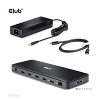 Club3D Dokovací stanice USB-C 12v1, 1xDP, 1xHDMI, 2xUSB-C, 4xUSB, 1xRJ45, černá