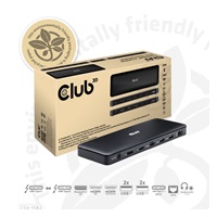 Club3D Dokovací stanice USB-C 12v1, 1xDP, 1xHDMI, 2xUSB-C, 4xUSB, 1xRJ45, černá