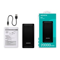ADATA PowerBank C20, 20000mAh, 3.7A, černá (74Wh)