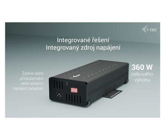 i-tec USB-C/USB-A Metal Charging + data HUB, 15W per port, 20x USB-C