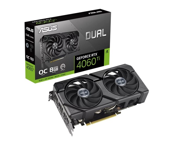 ASUS VGA NVIDIA GeForce RTX 4060 Ti DUAL OC EVO 8G, 8G GDDR6, 3xDP, 1xHDMI