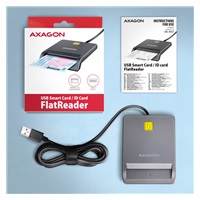 AXAGON CRE-SM3T, USB-A FlatReader czytnik kart identyfikacyjnych, kabel 1.3 m