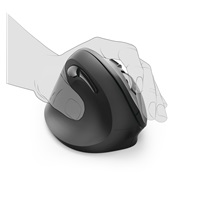 BAZAR-Hama vertikální ergonomická bezdrátová myš EMW-500L, pro leváky, černá - Poškozený obal (komplet )