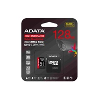 ADATA MicroSDXC karta 128GB High Endurance UHS-I C10 V30 A2 (R:100/W:85 MB/s) + SD adaptér