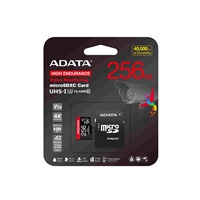 ADATA MicroSDXC karta 256GB High Endurance UHS-I C10 V30 A2 (R:100/W:85 MB/s) + SD adaptér