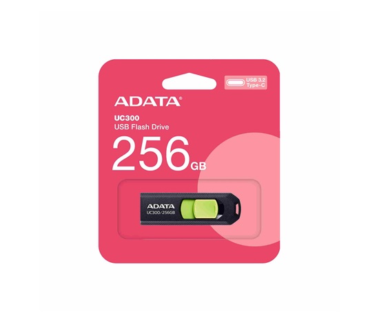 ADATA Flash Disk 256GB UC300, USB-C 3.2, černo-zelená