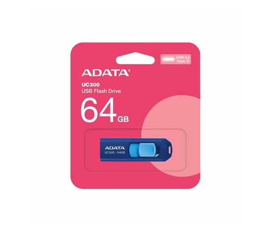 ADATA Flash Disk 64GB UC300, USB-C 3.2, modrá