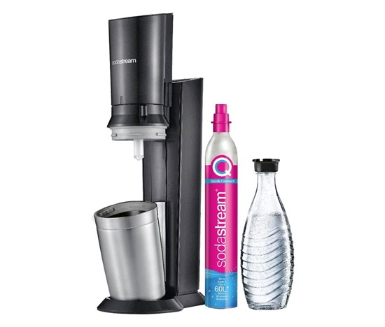 SodaStream Gaia Titan mechaniczny generator napojów gazowanych, butla 1 l SodaStream Fuse, butla CO2, czarny