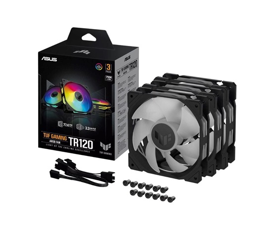 ASUS ventilátor TUF GAMING TR120 ARGB, 3x120mm, černá