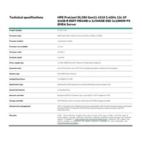 HPE PL DL380g11 4510 (2.4/12C) 2x32G (p64706) 2x960G SSD (P40498) 8SFF MR408i-o 2x1000W 4p1G Smart Choice