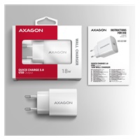 AXAGON ACU-QC18W, ładowarka sieciowa 18W, 1x port USB-A, QC3.0/AFC/Apple, biała