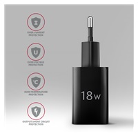 AXAGON ACU-QC18, ładowarka sieciowa 18W, 1x port USB-A, QC3.0/AFC/Apple, czarna