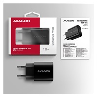 AXAGON ACU-QC18, ładowarka sieciowa 18W, 1x port USB-A, QC3.0/AFC/Apple, czarna