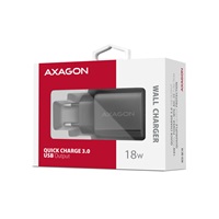 AXAGON ACU-QC18, ładowarka sieciowa 18W, 1x port USB-A, QC3.0/AFC/Apple, czarna