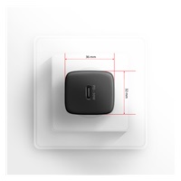 AXAGON ACU-PD30, ładowarka sieciowa Sil 30W, 1x port USB-C, PD3.0/PPS/QC4+/SFC/AFC/Apple, czarna