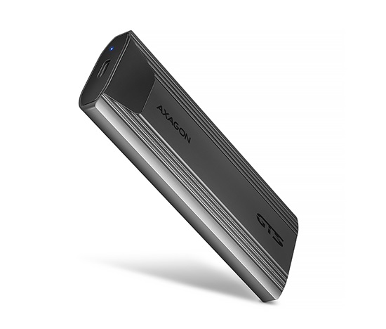 AXAGON EEM2-GTS2, 10Gbps USB-C - M.2 NVMe & SATA SSD metalowy THIN box, bezśrubowy