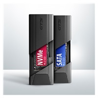 AXAGON EEM2-GTS2, 10Gbps USB-C - M.2 NVMe & SATA SSD metalowy THIN box, bezśrubowy