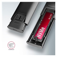 AXAGON EEM2-GTS2, 10Gbps USB-C - M.2 NVMe & SATA SSD metalowy THIN box, bezśrubowy