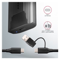 AXAGON EEM2-GTS2, 10Gbps USB-C - M.2 NVMe & SATA SSD metalowy THIN box, bezśrubowy