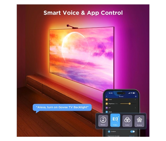 Govee Backlight 3S Netflix TV 55-65 SMART LED podsvícení RGBICW
