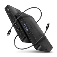 AXAGON HMC-U4, stacja dokująca USB4 40 Gb/s, 3x USB-A, 2x USB-C, HDMI & DP 8K/30Hz, RJ-45, SD/mSD, audio, PD 100W, kabel