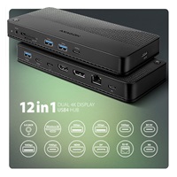 AXAGON HMC-U4, stacja dokująca USB4 40 Gb/s, 3x USB-A, 2x USB-C, HDMI & DP 8K/30Hz, RJ-45, SD/mSD, audio, PD 100W, kabel