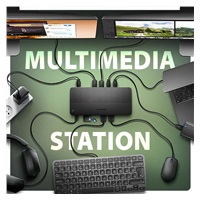 AXAGON HMC-U4, stacja dokująca USB4 40 Gb/s, 3x USB-A, 2x USB-C, HDMI & DP 8K/30Hz, RJ-45, SD/mSD, audio, PD 100W, kabel