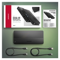 AXAGON HMC-U4, stacja dokująca USB4 40 Gb/s, 3x USB-A, 2x USB-C, HDMI & DP 8K/30Hz, RJ-45, SD/mSD, audio, PD 100W, kabel
